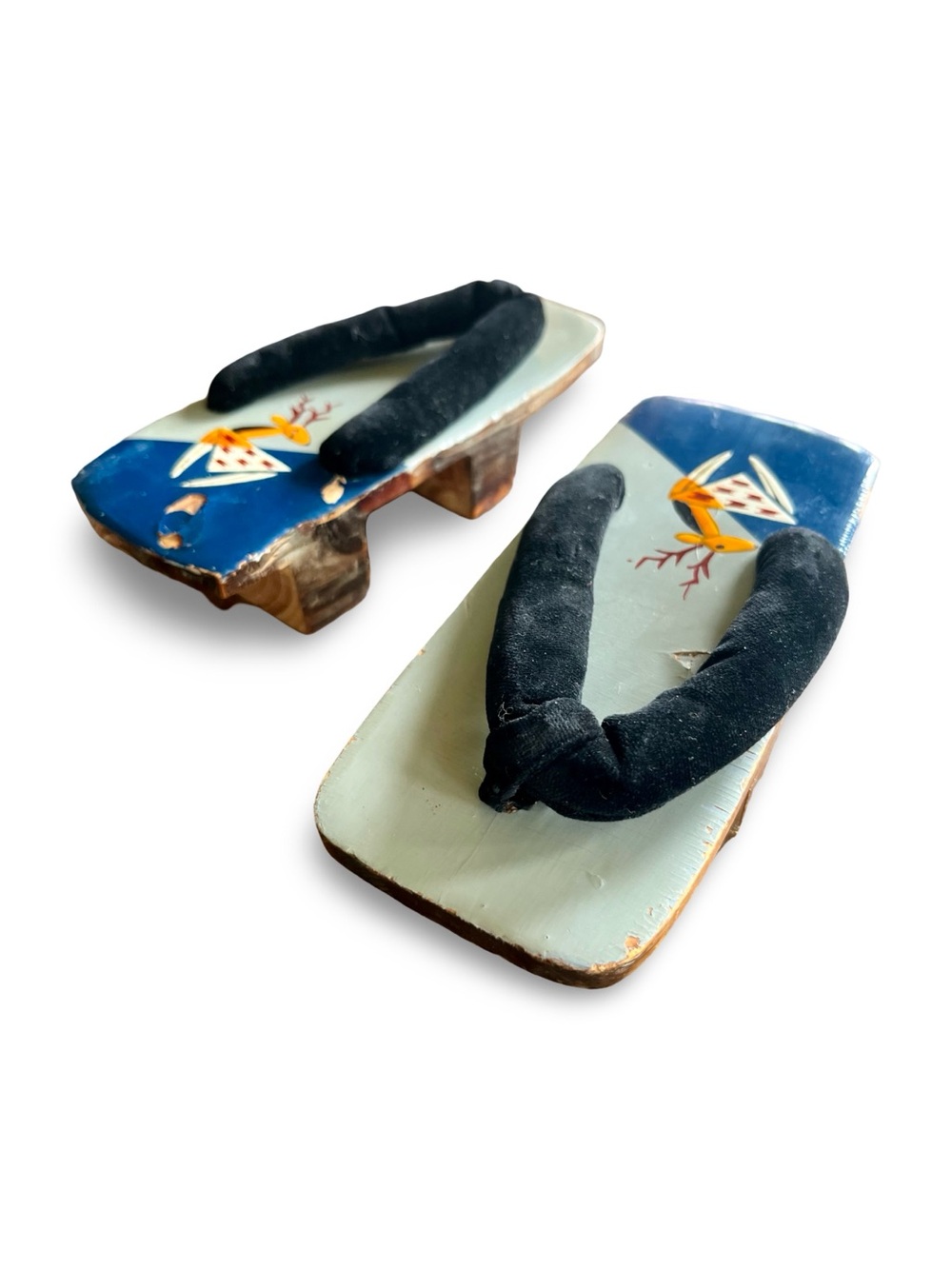 Vintage 1940s 1950s Japanese Wooden Geta Sandals Hand Painted Child Size “As Is” - Picture 7 of 7